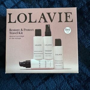 New In Box Lolavie Travel Kit Restorative Shampoo Conditioner Detangler Leave In